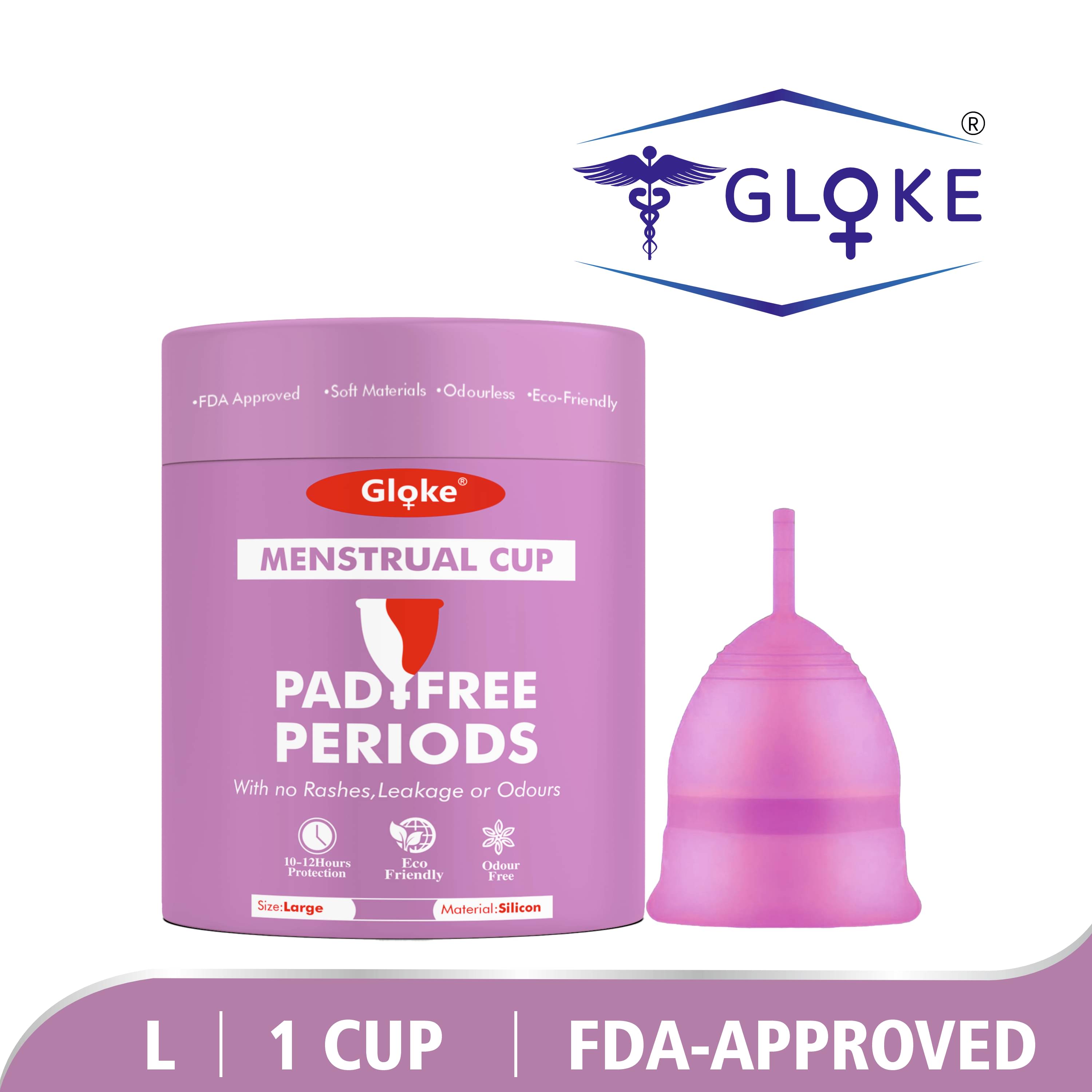 Gloke Silicone Reusable Menstrual Cup Large ( Pack of 1 ) Gloke Silicone Reusable Menstrual Cup Large ( Pack of 1 )