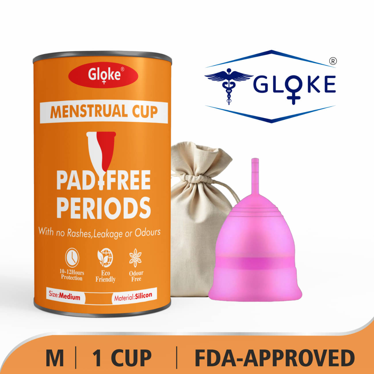 Gloke Silicone Reusable Menstrual Cup Medium ( Pack of 1 ) Gloke Silicone Reusable Menstrual Cup Medium ( Pack of 1 )
