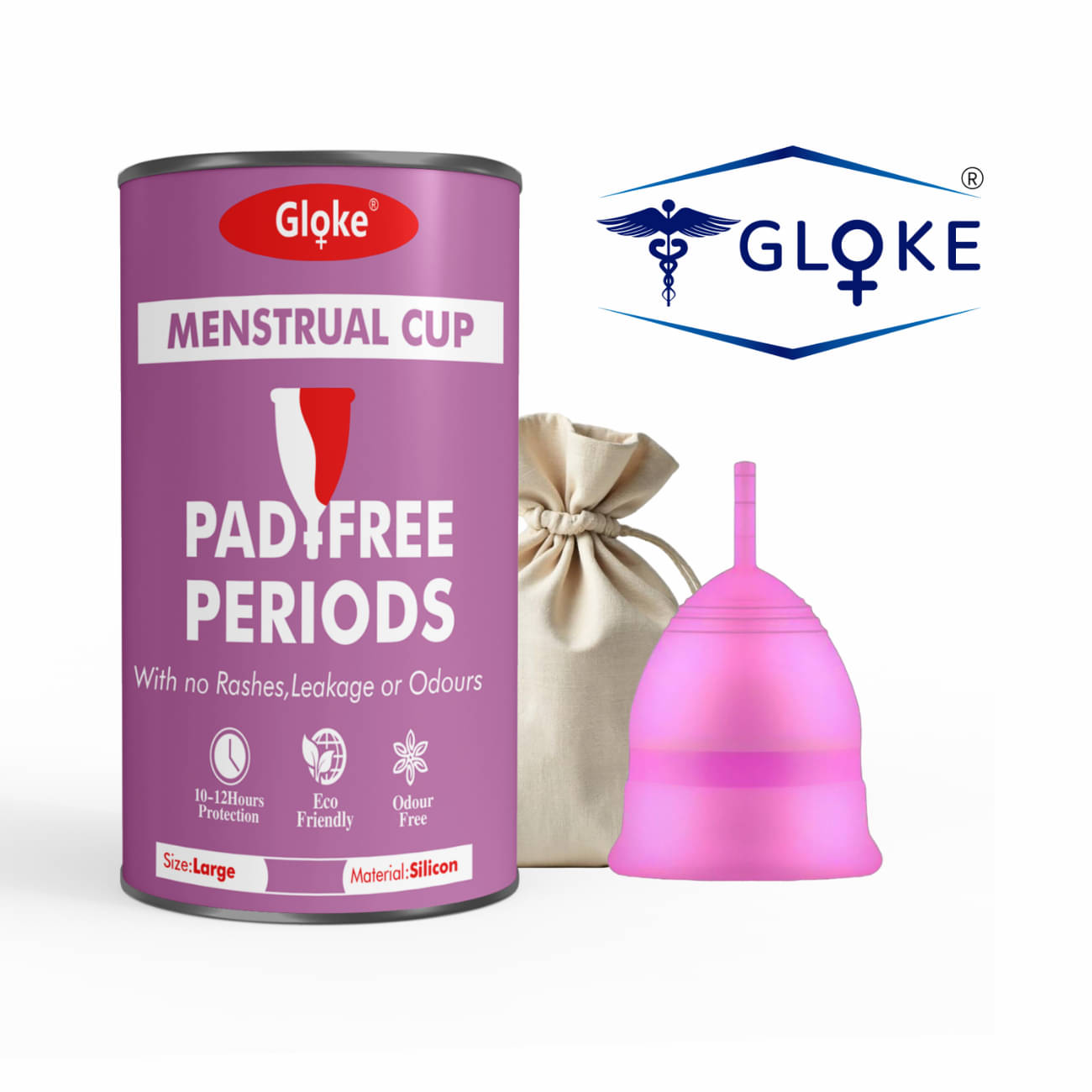     			Gloke Silicone Reusable Menstrual Cup Large ( Pack of 1 )