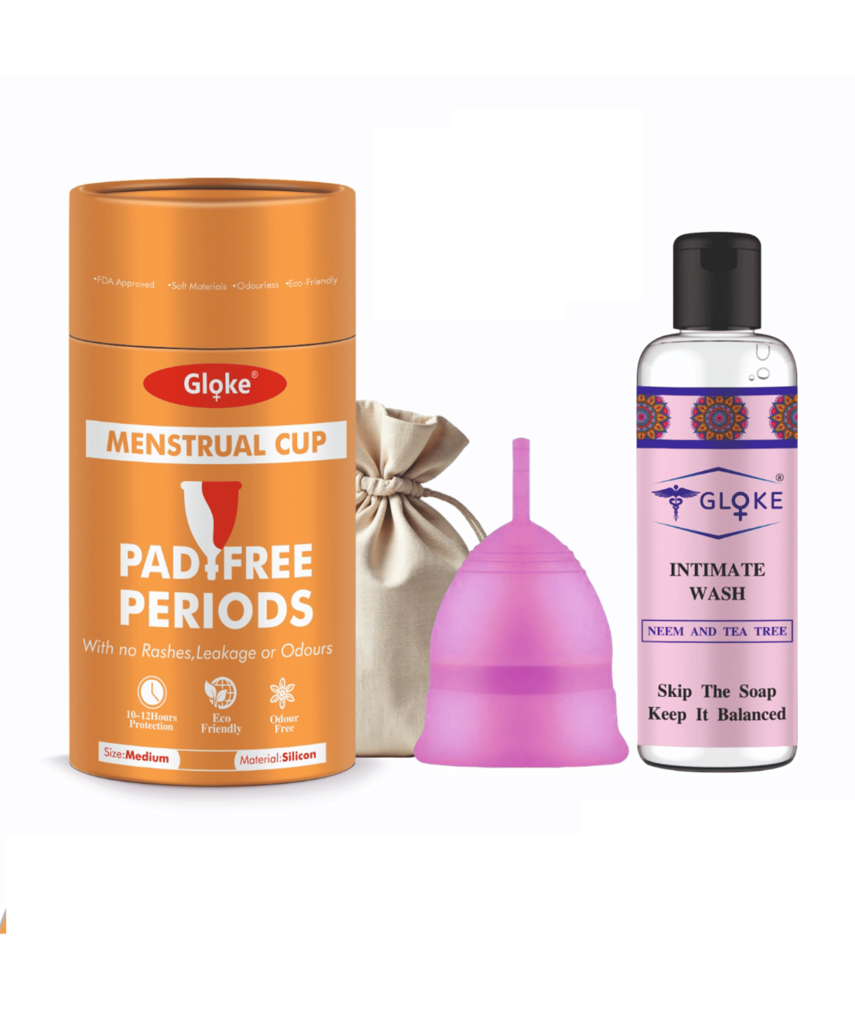     			Gloke Silicone Reusable Menstrual Cup Medium ( Pack of 1 )