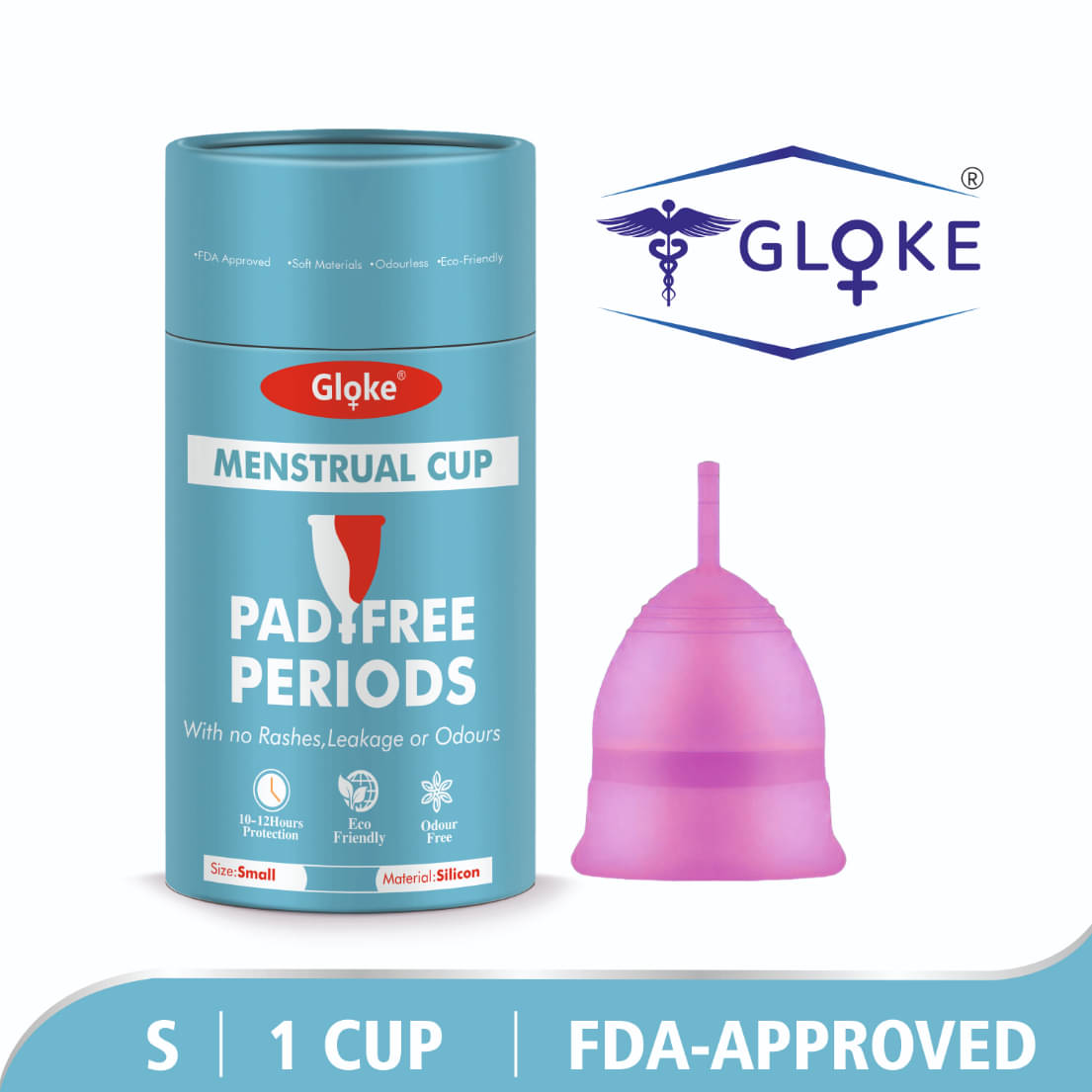     			Gloke Silicone Reusable Menstrual Cup Small ( Pack of 1 )