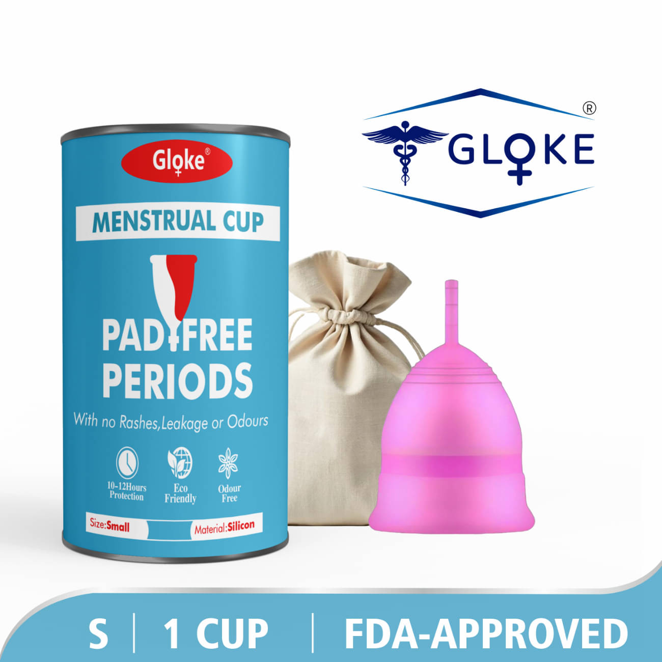     			Gloke Silicone Reusable Menstrual Cup Small ( Pack of 1 )