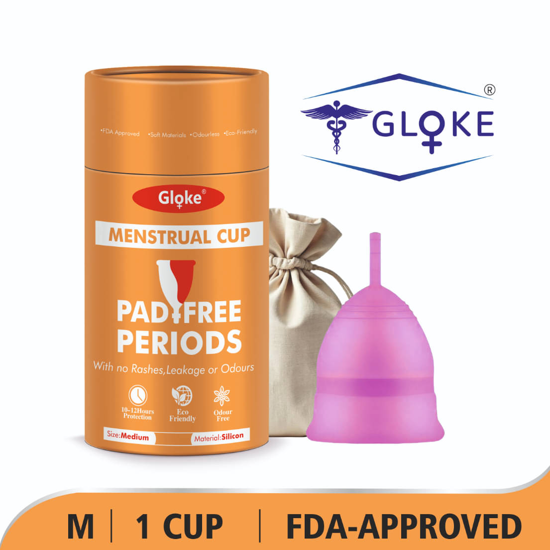Gloke Silicone Reusable Menstrual Cup Medium ( Pack of 1 ) Gloke Silicone Reusable Menstrual Cup Medium ( Pack of 1 )