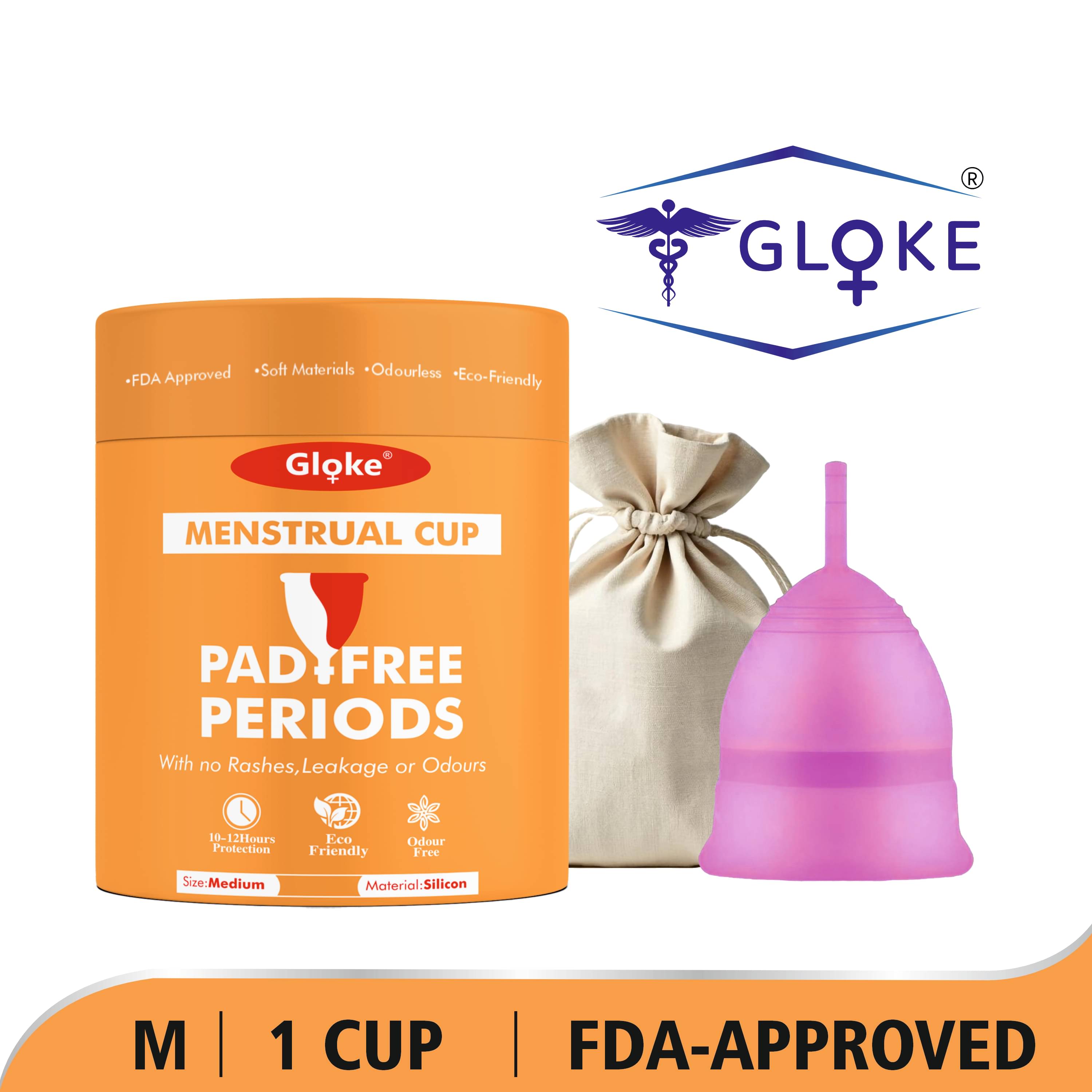     			Gloke Silicone Reusable Menstrual Cup Large ( Pack of 1 )
