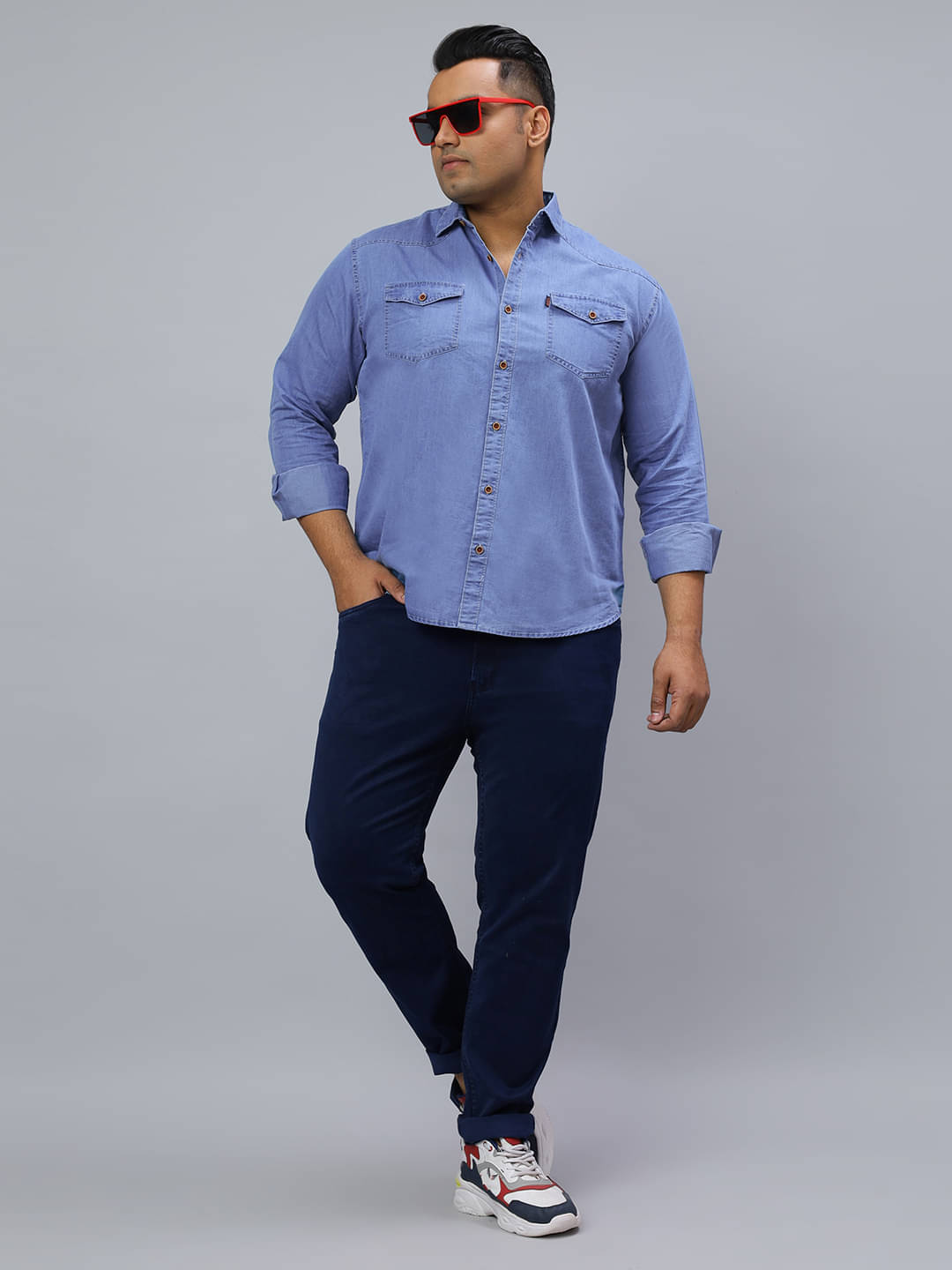 HJ HASASI Denim Regular Fit Solids Full Sleeves Men's Casual Shirt - Blue ( Pack of 1 ) HJ HASASI Denim Regular Fit Solids Full Sleeves Men's Casual Shirt - Blue ( Pack of 1 )