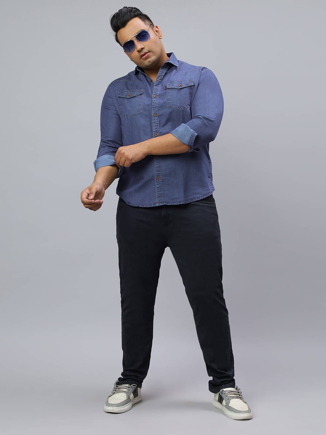 HJ HASASI Denim Regular Fit Solids Full Sleeves Men's Casual Shirt - Blue ( Pack of 1 ) HJ HASASI Denim Regular Fit Solids Full Sleeves Men's Casual Shirt - Blue ( Pack of 1 )