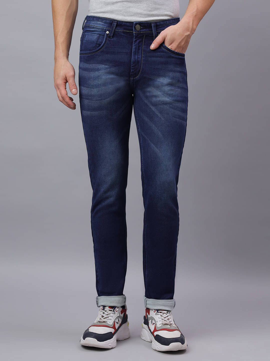     			HJ HASASI Slim Fit Washed Men's Jeans - Blue ( Pack of 1 )