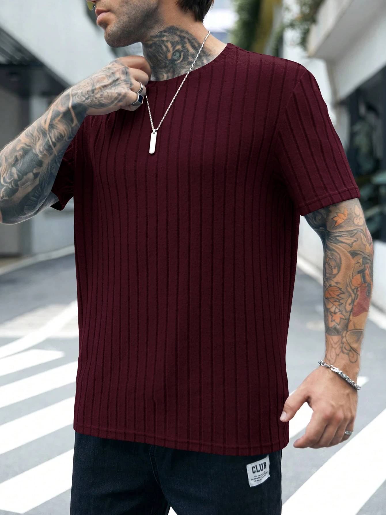 Hoodler Men Cotton Blend Regular Fit Self Design Polo T Shirt ( Maroon ) Hoodler Men Cotton Blend Regular Fit Self Design Polo T Shirt ( Maroon )