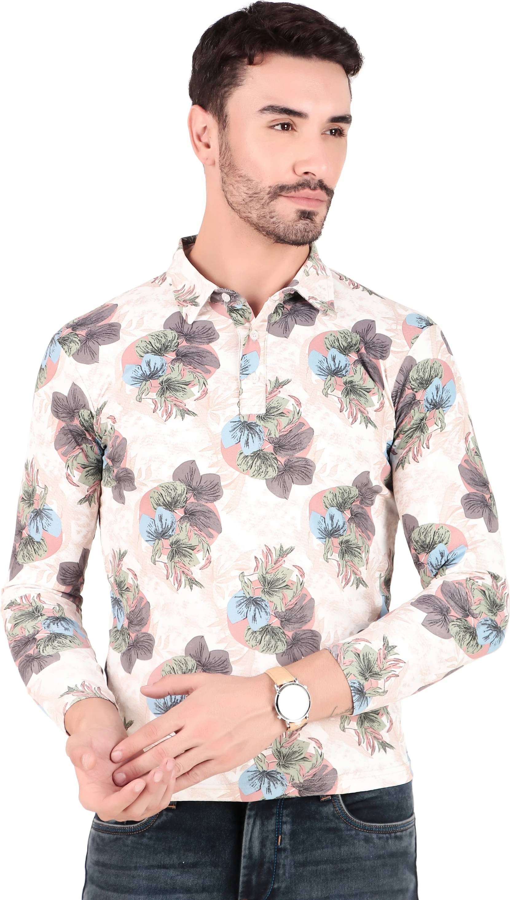 Hoodler Men Cotton Blend Regular Fit Printed Polo T Shirt ( Beige ) Hoodler Men Cotton Blend Regular Fit Printed Polo T Shirt ( Beige )