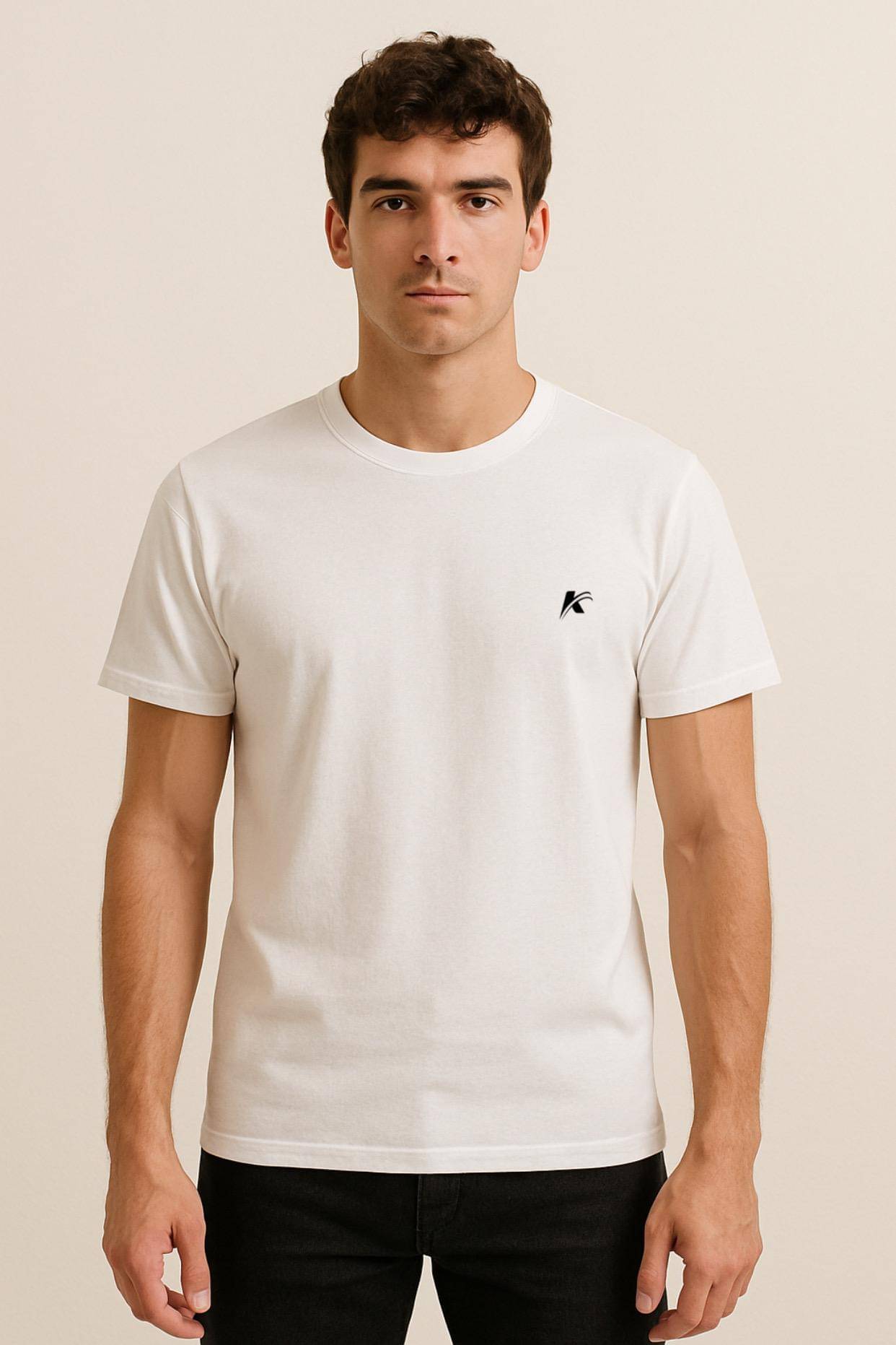     			KA Men 100% Cotton Regular Fit Printed T-Shirt ( White )