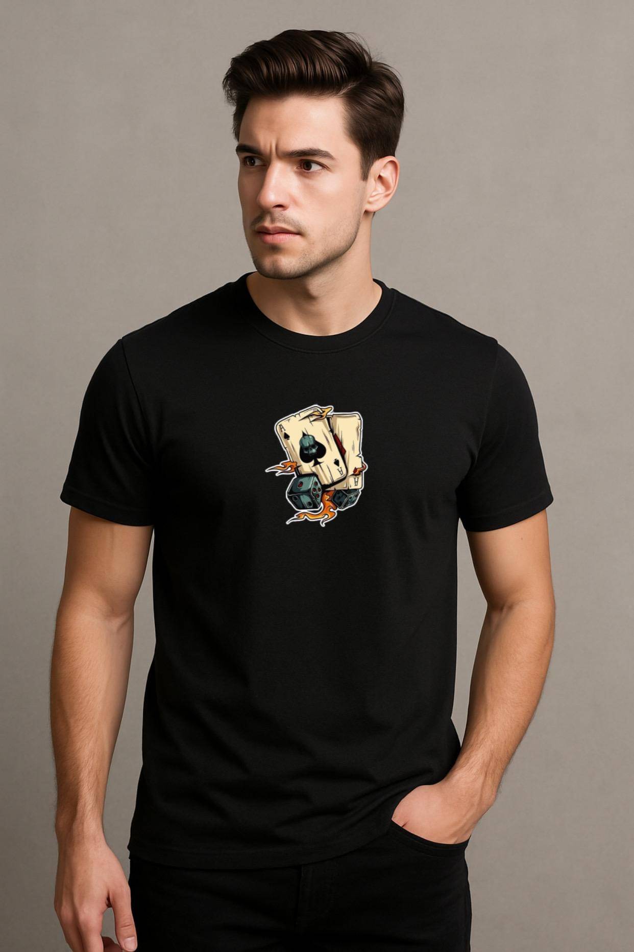 KA Men 100% Cotton Regular Fit Printed T-Shirt ( Black )     			KA Men 100% Cotton Regular Fit Printed T-Shirt ( Black )