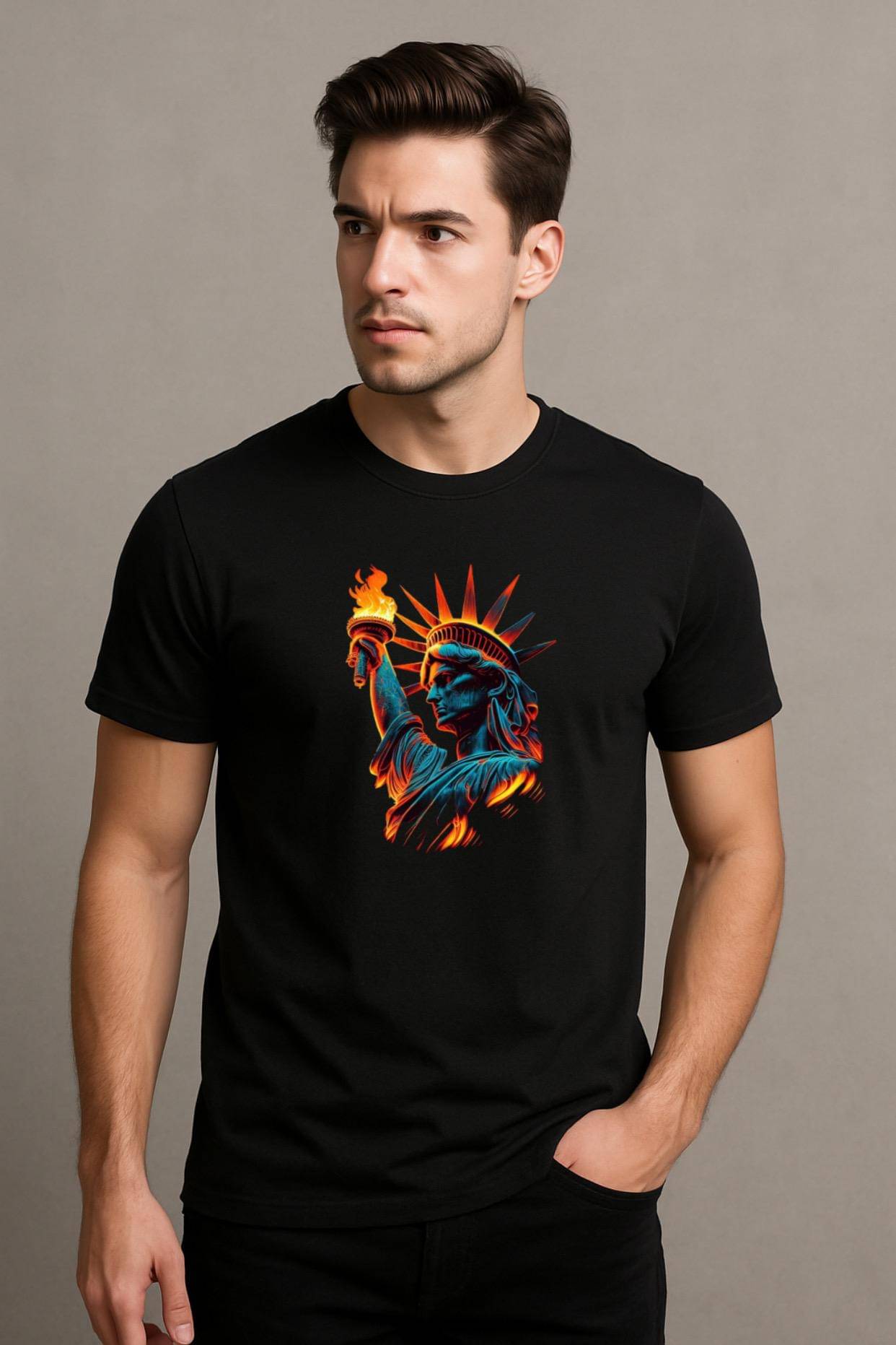KA Men 100% Cotton Regular Fit Printed T-Shirt ( Black ) KA Men 100% Cotton Regular Fit Printed T-Shirt ( Black )