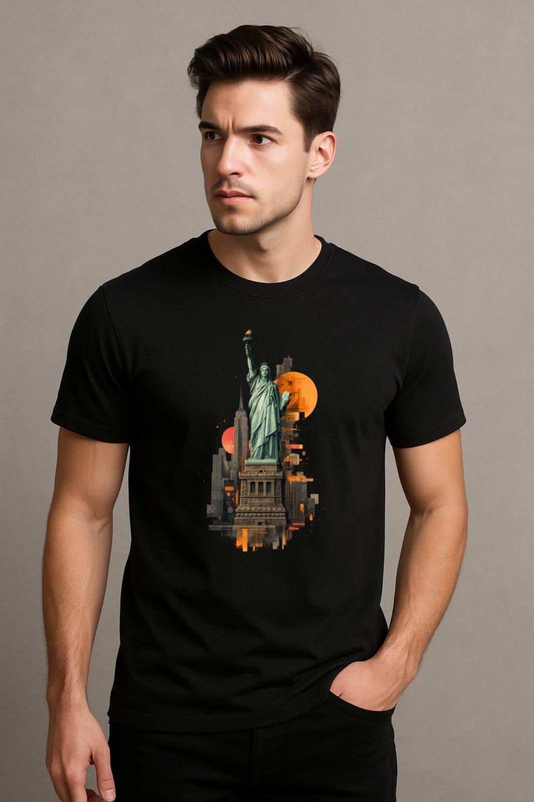 KA Men 100% Cotton Regular Fit Printed T-Shirt ( Black ) KA Men 100% Cotton Regular Fit Printed T-Shirt ( Black )
