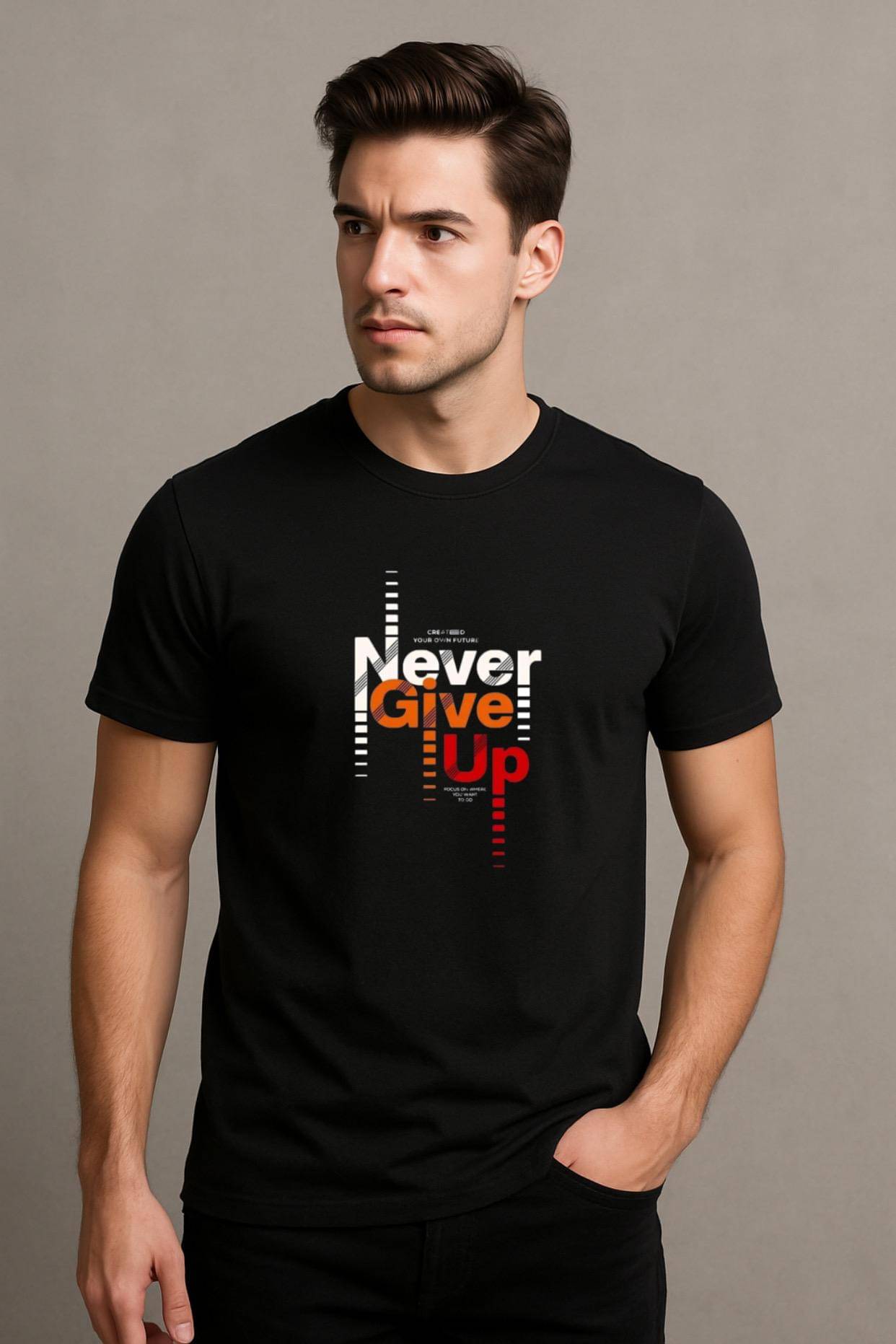 KA Men 100% Cotton Regular Fit Printed T-Shirt ( Black ) KA Men 100% Cotton Regular Fit Printed T-Shirt ( Black )