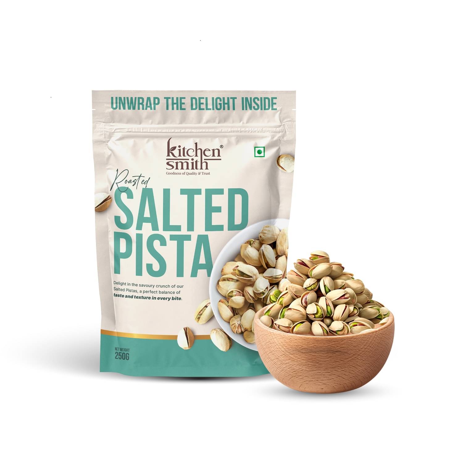 KITCHENSMITH Salted Roasted Pista 250gm (Pack of 1) KITCHENSMITH Salted Roasted Pista 250gm (Pack of 1)