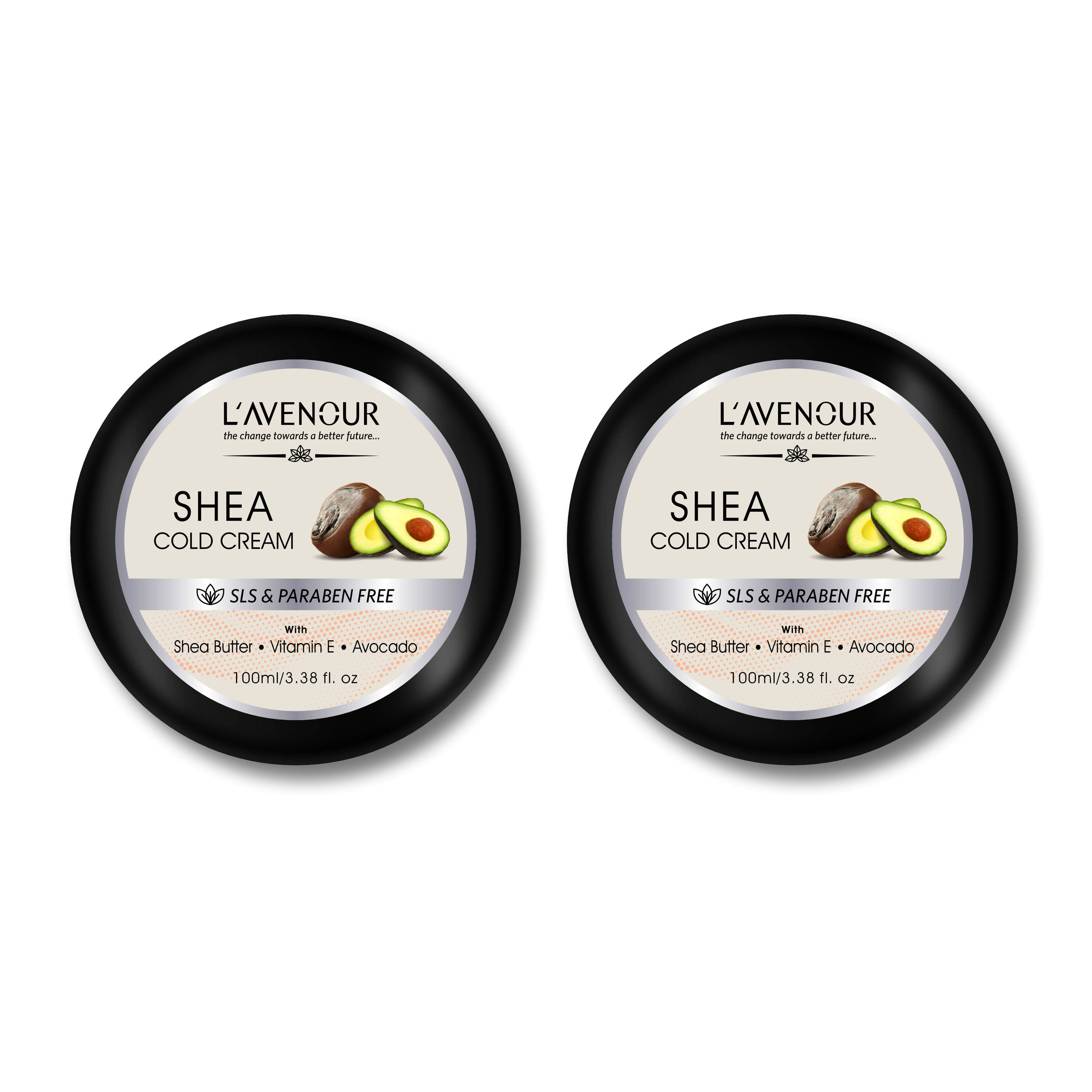 L'avenour Shea Cold Cream with Vitamin E & Avocado Oil For Soothe Dry Skin,100ml each (Pack of 2)     			L'avenour Shea Cold Cream with Vitamin E & Avocado Oil For Soothe Dry Skin,100ml each (Pack of 2)