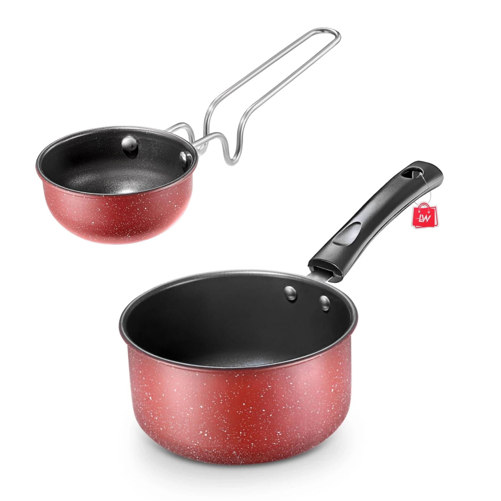 LAZYWINDOW Non-Stick PTFE (Non-stick) Tadka Pan Induction Bottom without Lid 9 cm Diameter 0.5 Ltr LAZYWINDOW Non-Stick PTFE (Non-stick) Tadka Pan Induction Bottom without Lid 9 cm Diameter 0.5 Ltr