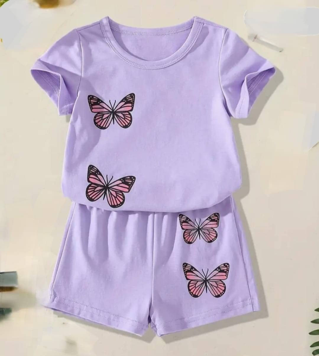 NIMISHAGARMENTS Pack of 1 Baby Girls 100% Cotton T-shirt & Shorts ( Purple ) NIMISHAGARMENTS Pack of 1 Baby Girls 100% Cotton T-shirt & Shorts ( Purple )