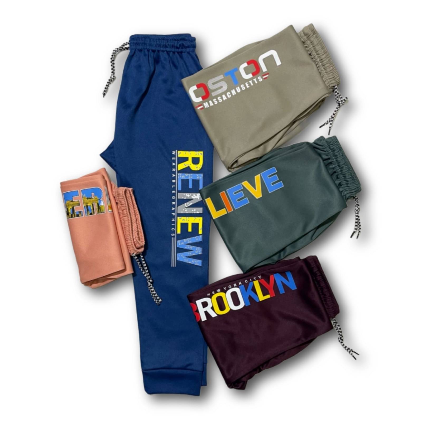     			Prashnat Associate Pack of 5 Boys Cotton Pants ( Multicolor )