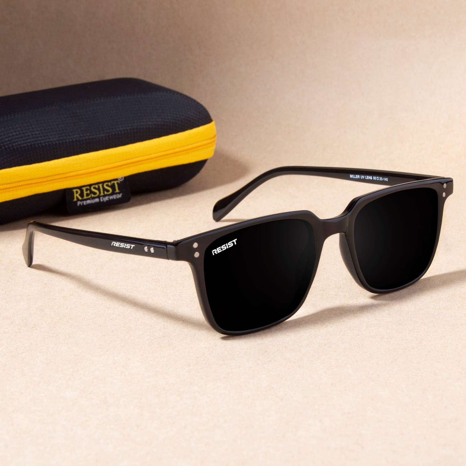 RESIST EYEWEAR Black Square Sunglasses ( Pack of 1 )     			RESIST EYEWEAR Black Square Sunglasses ( Pack of 1 )