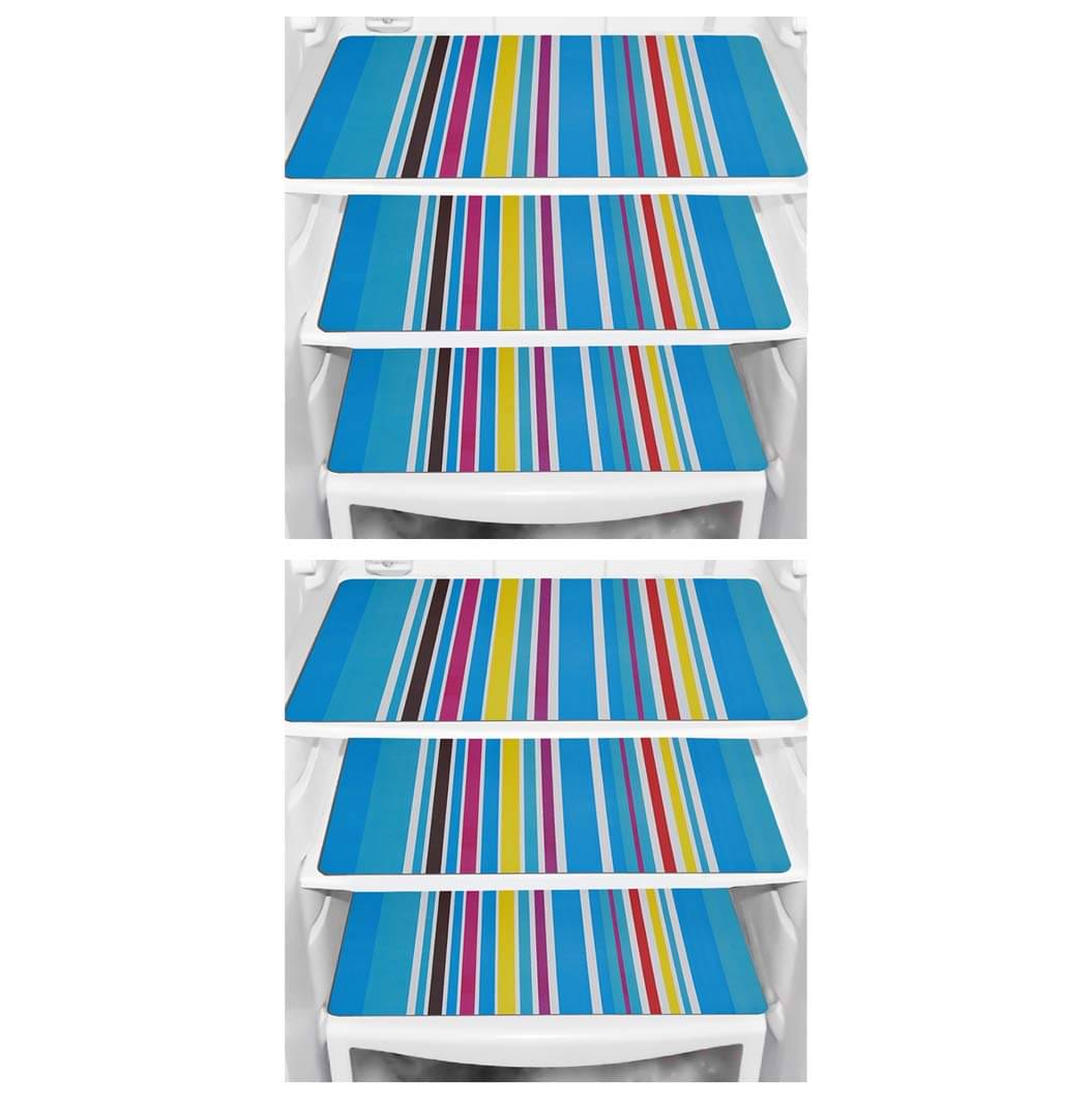 Revexo PVC Floral Fridge Mats ( 40 30 ) Pack of 6 - Multicolor Revexo PVC Floral Fridge Mats ( 40 30 ) Pack of 6 - Multicolor