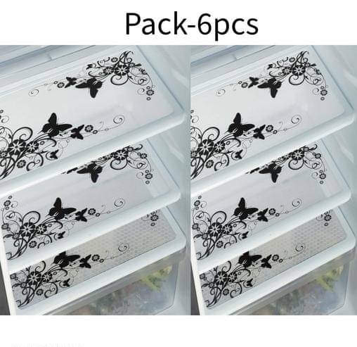     			Revexo PVC Floral Fridge Mats ( 40 30 ) Pack of 6 - Multicolor
