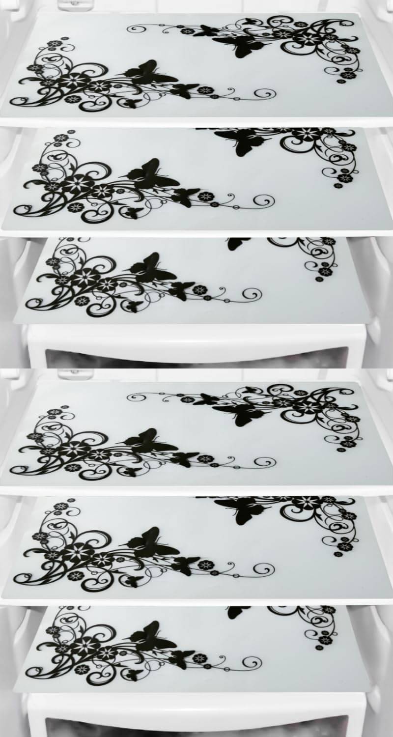 Revexo PVC Floral Fridge Mats ( 40 30 ) Pack of 6 - Multicolor Revexo PVC Floral Fridge Mats ( 40 30 ) Pack of 6 - Multicolor