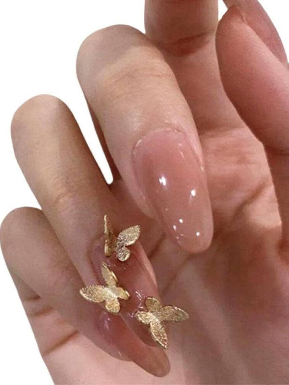 The Pink Truck Set of 24 Artificial Reusable Nails In Charms Of Butterfly Design With Glue The Pink Truck Set of 24 Artificial Reusable Nails In Charms Of Butterfly Design With Glue