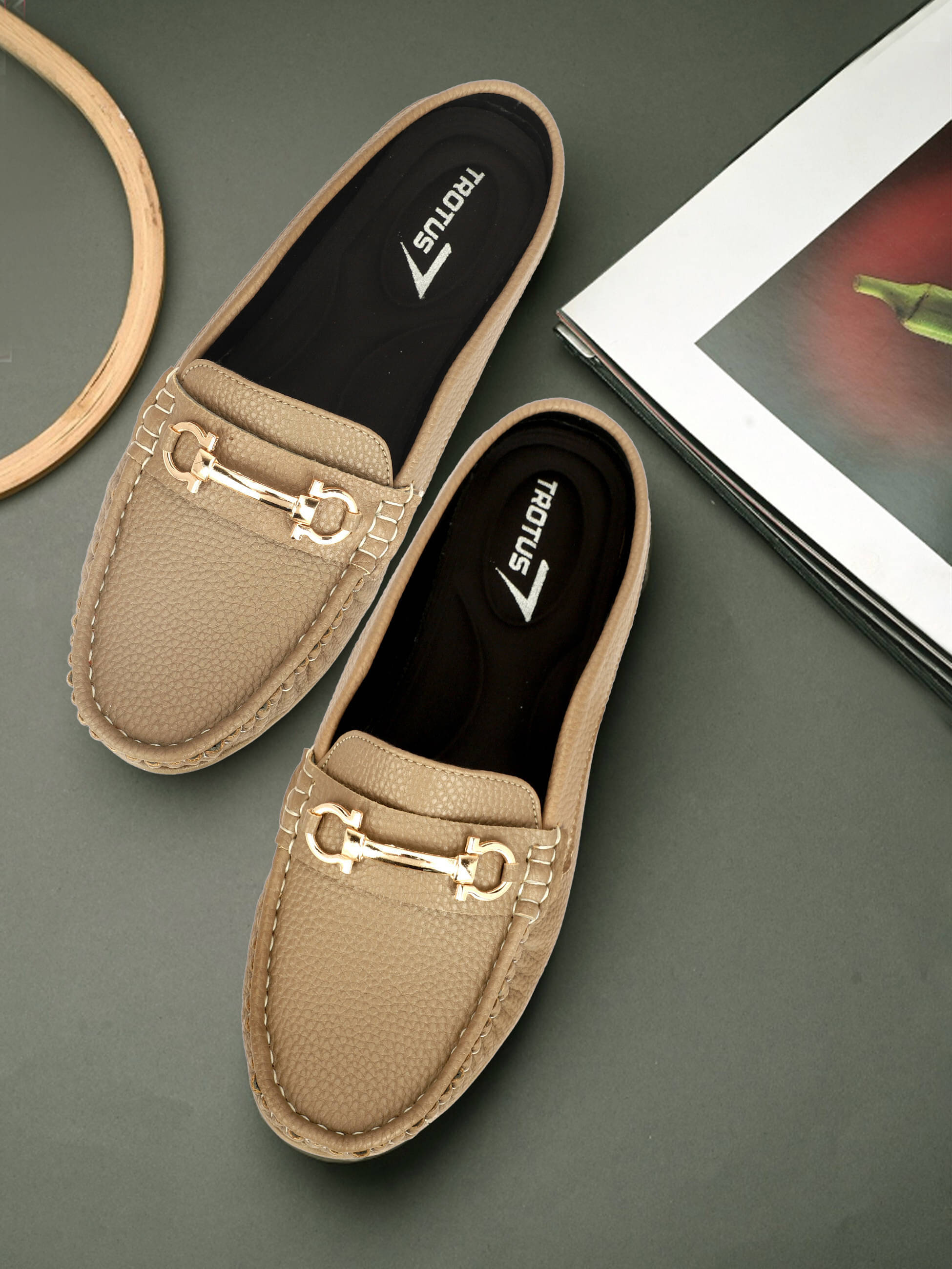     			Trotus Beige Women's Loafers
