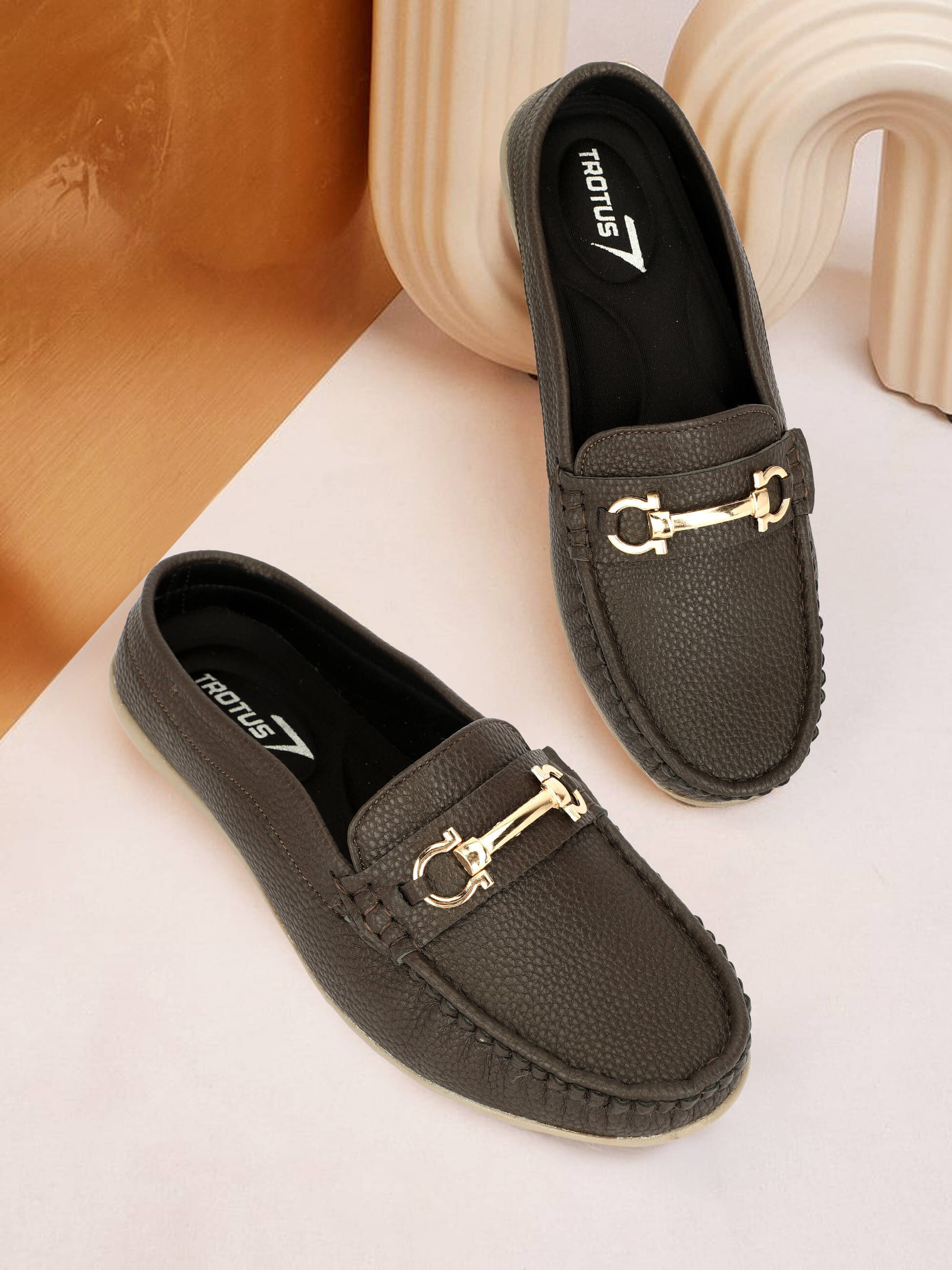     			Trotus Brown Women's Loafers