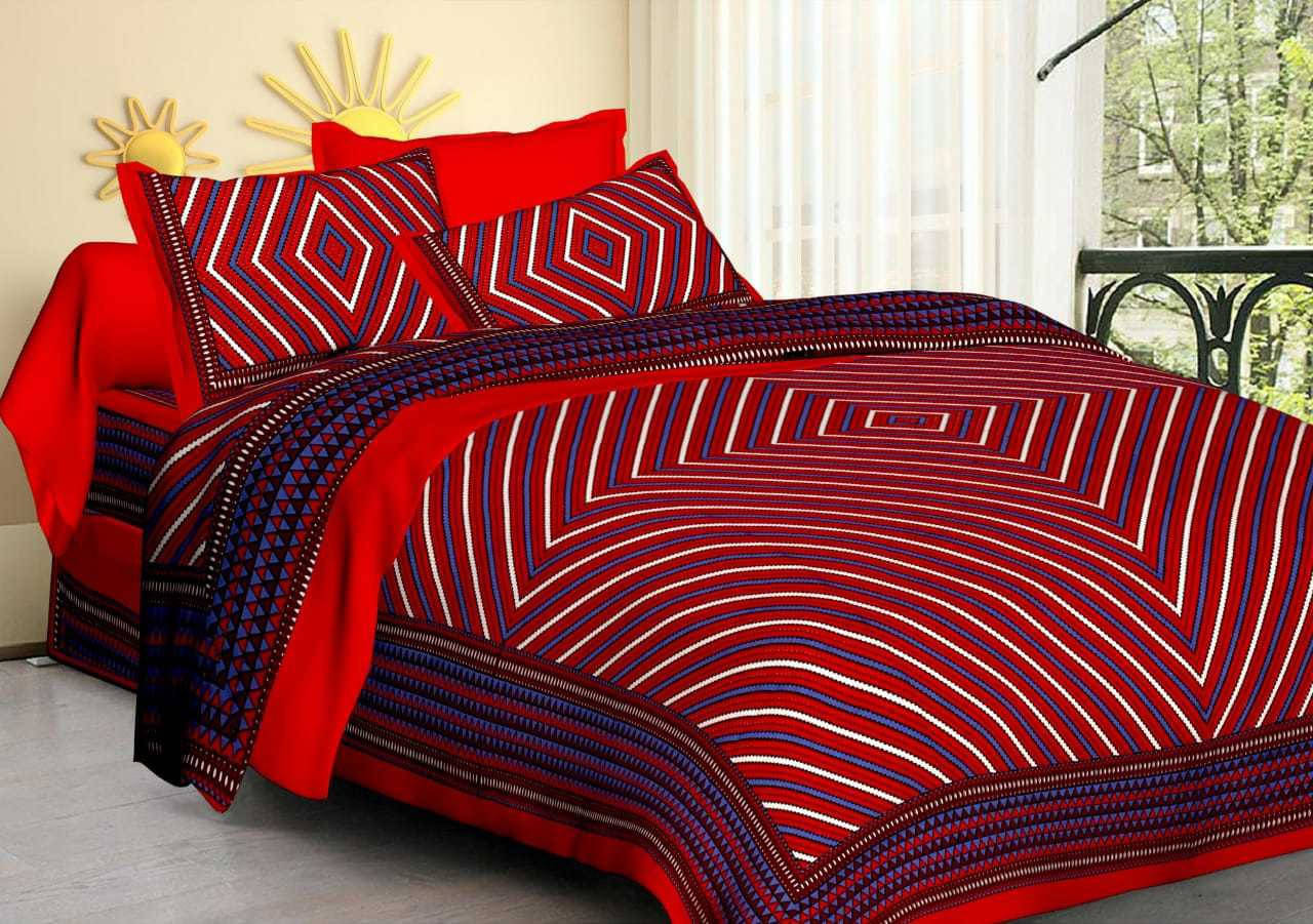 WAR TRADE Cotton 1 Double Bedsheet with 2 Pillow Covers ( Red ) WAR TRADE Cotton 1 Double Bedsheet with 2 Pillow Covers ( Red )