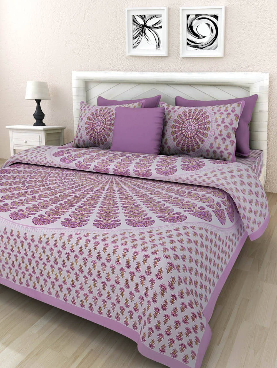 WAR TRADE Cotton 1 Double Bedsheet with 2 Pillow Covers ( Pink ) WAR TRADE Cotton 1 Double Bedsheet with 2 Pillow Covers ( Pink )
