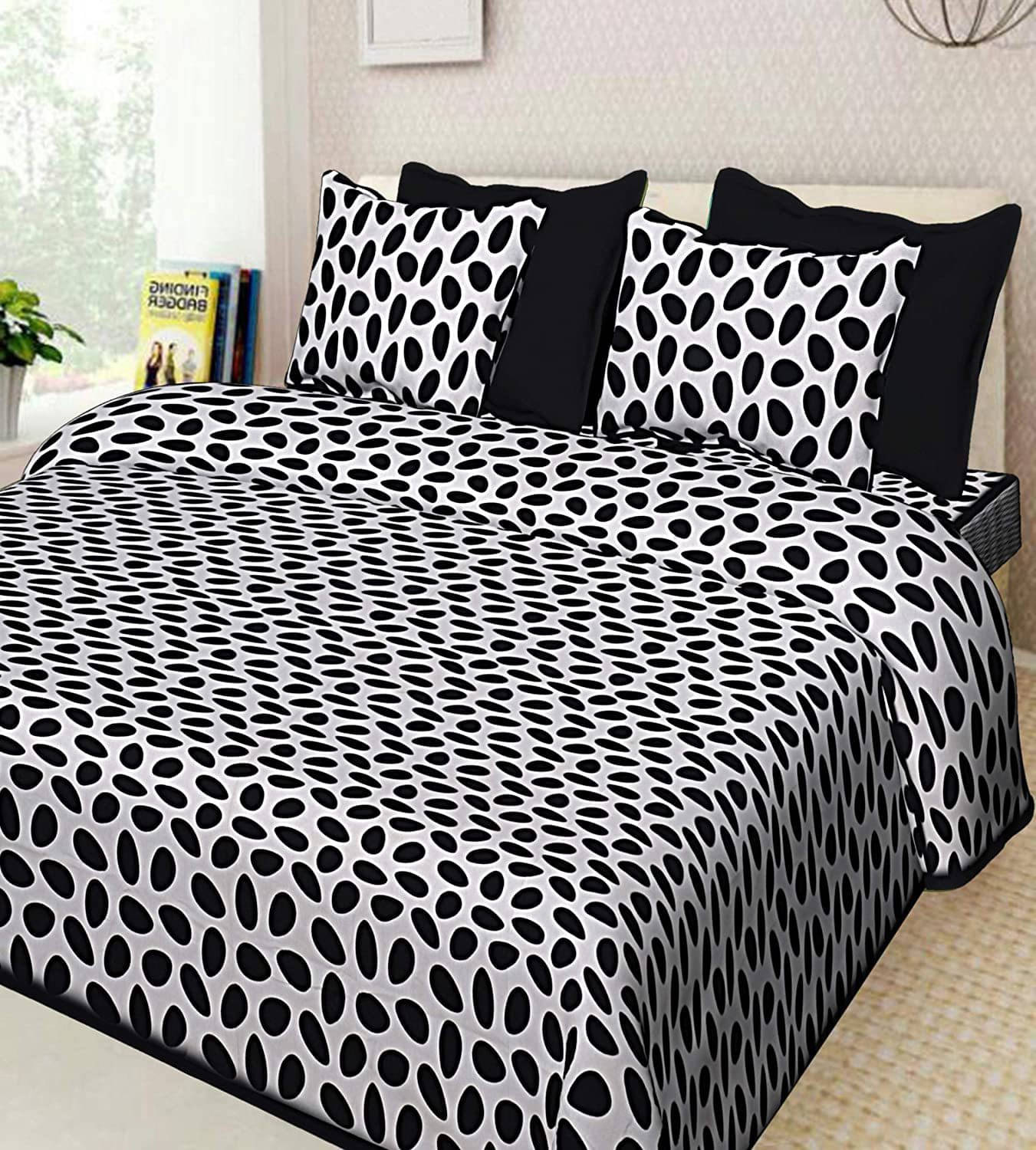 WAR TRADE Cotton 1 Double Bedsheet with 2 Pillow Covers ( Black ) WAR TRADE Cotton 1 Double Bedsheet with 2 Pillow Covers ( Black )