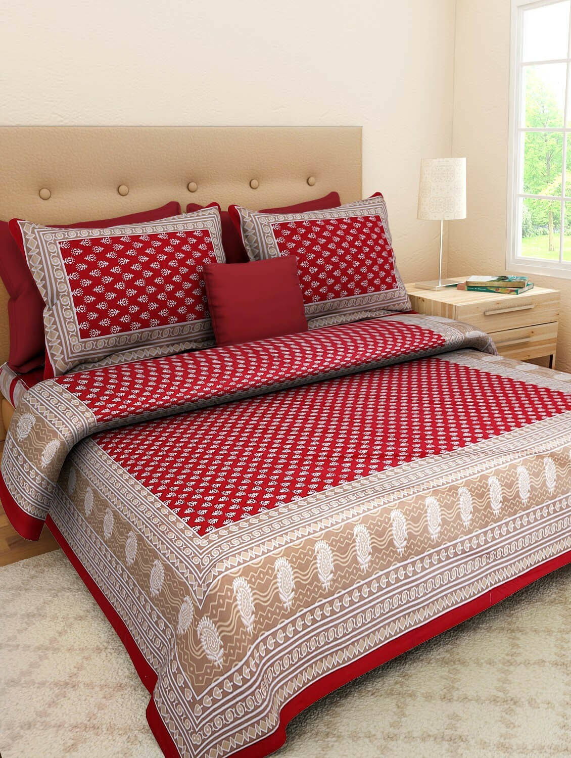 WAR TRADE Cotton 1 Double Bedsheet with 2 Pillow Covers ( Multicolor )     			WAR TRADE Cotton 1 Double Bedsheet with 2 Pillow Covers ( Multicolor )