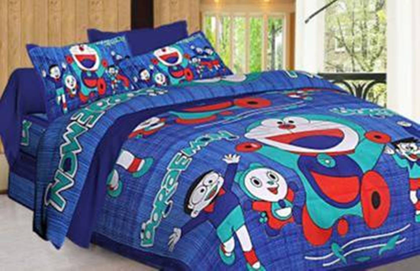 WAR TRADE Cotton 1 Double Bedsheet with 2 Pillow Covers ( Blue ) WAR TRADE Cotton 1 Double Bedsheet with 2 Pillow Covers ( Blue )