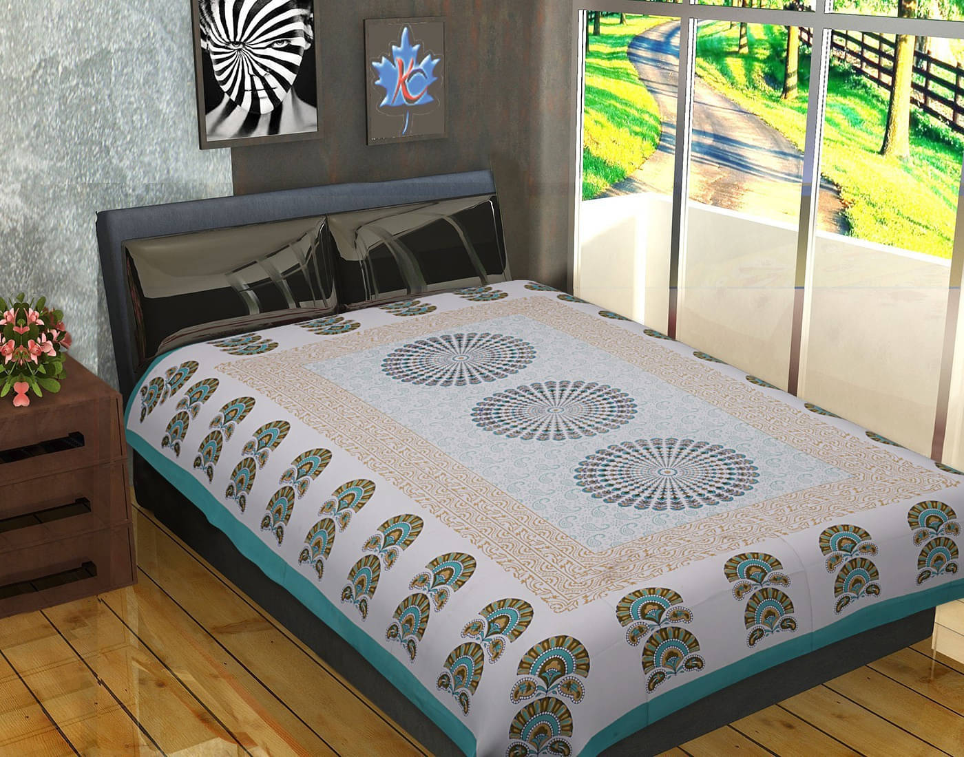     			WAR TRADE Cotton 1 Single Bedsheet with 1 Pillow Cover ( White )