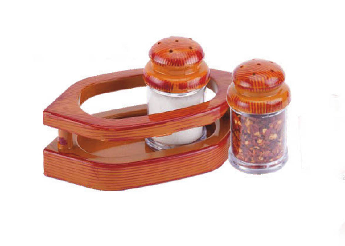     			YUIOP Blossom 2 Pcs Set Plastic Brown Salt/Pepper Container ( Set of 2 )