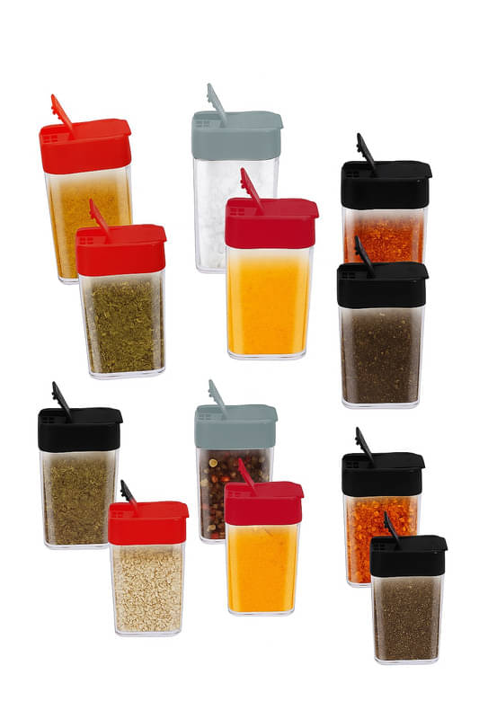 YUIOP Dual Flow 12 Pcs Set Plastic Multicolor Salt/Pepper Container ( Set of 12 ) YUIOP Dual Flow 12 Pcs Set Plastic Multicolor Salt/Pepper Container ( Set of 12 )