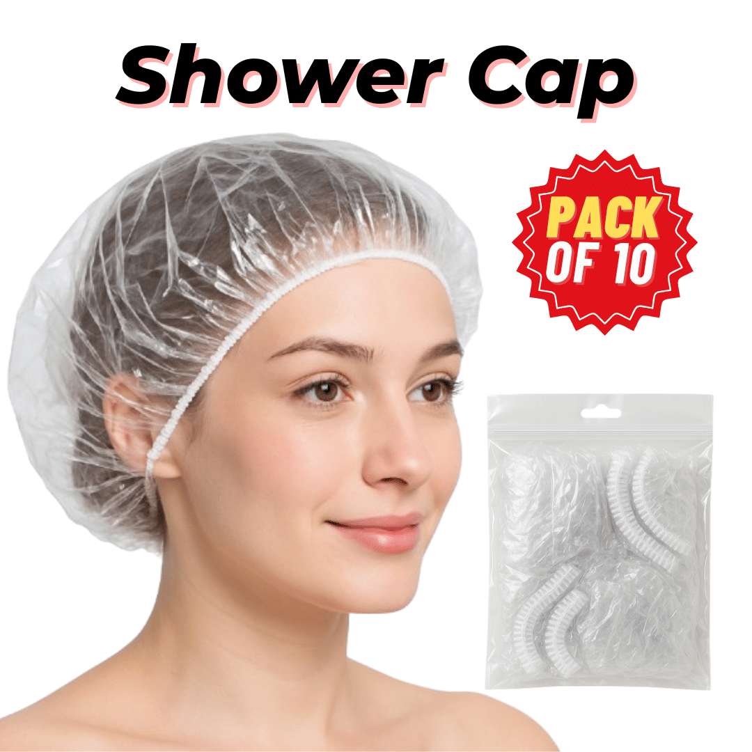 ZEPZY 10 Shower Cap Waterproof Shower Caps Pack of 10
