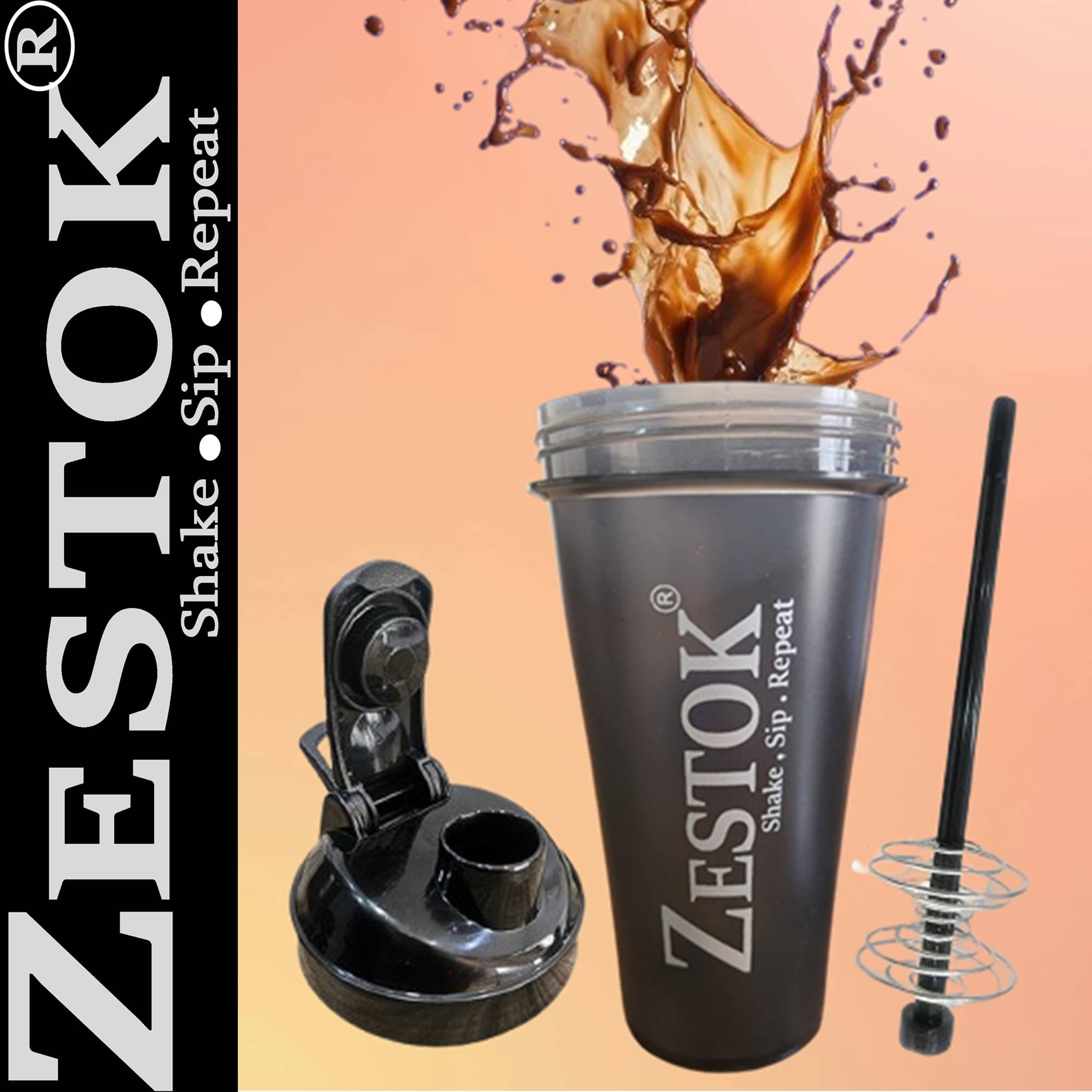 Zestok Plastic Black 750 mL Shaker,Sipper ( Pack of 1 ) Zestok Plastic Black 750 mL Shaker,Sipper ( Pack of 1 )
