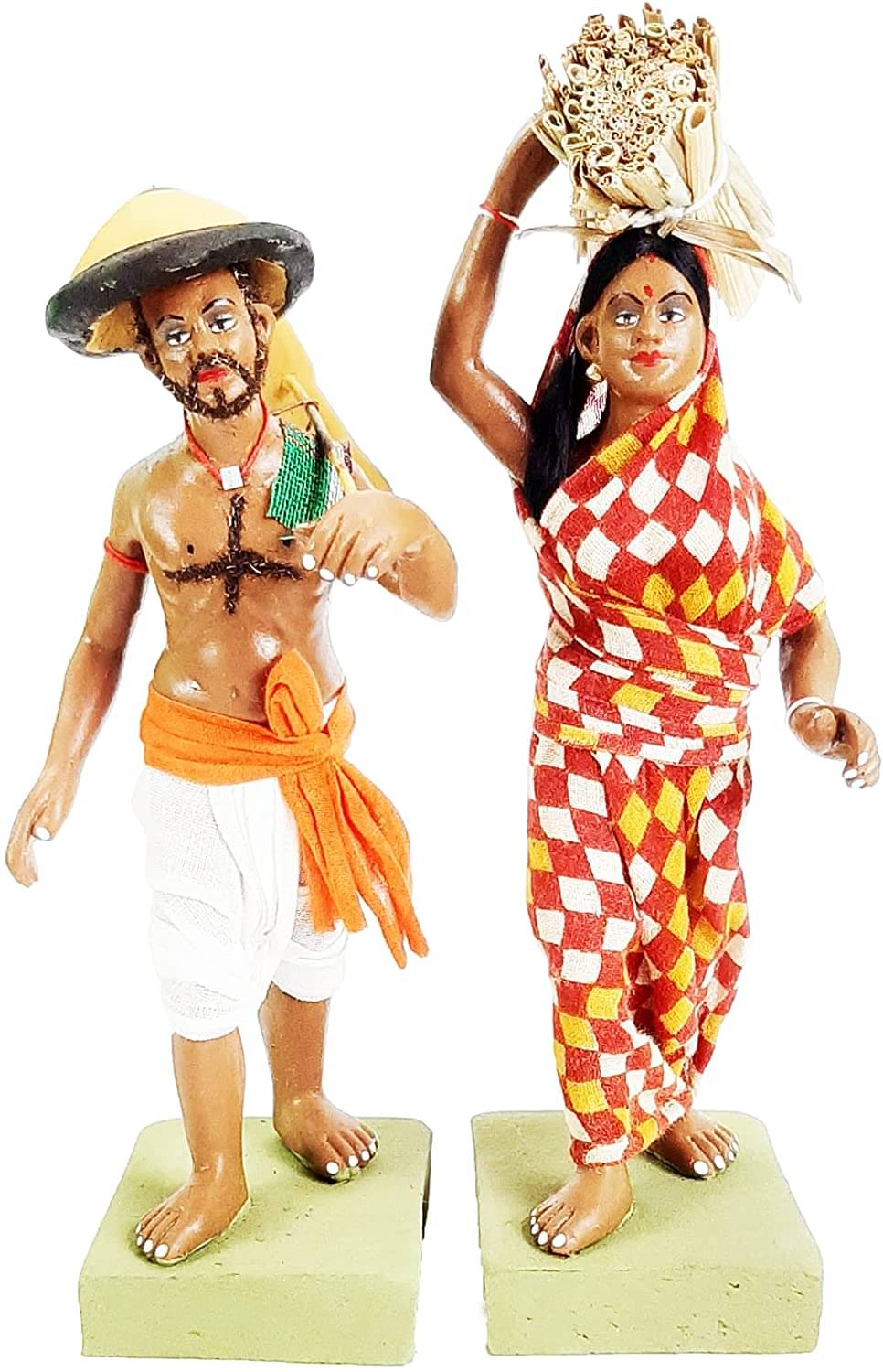     			indian farmer couple handicrafts