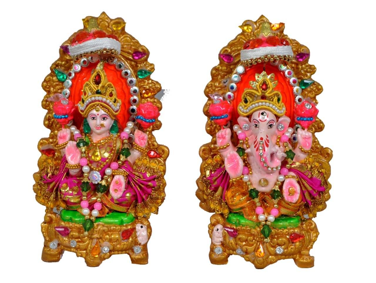 simonart and printing Terracotta Laxmi Ganesh Idol ( 18 cm ) simonart and printing Terracotta Laxmi Ganesh Idol ( 18 cm )