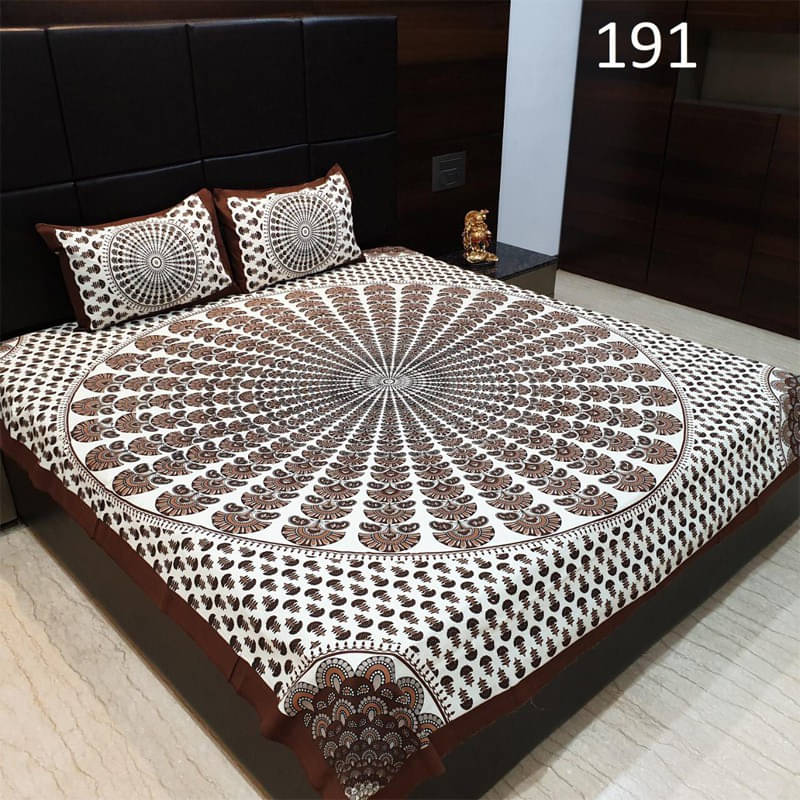     			Batham Handloom Cotton 1 Double Bedsheet with 2 Pillow Covers ( Multicolor )