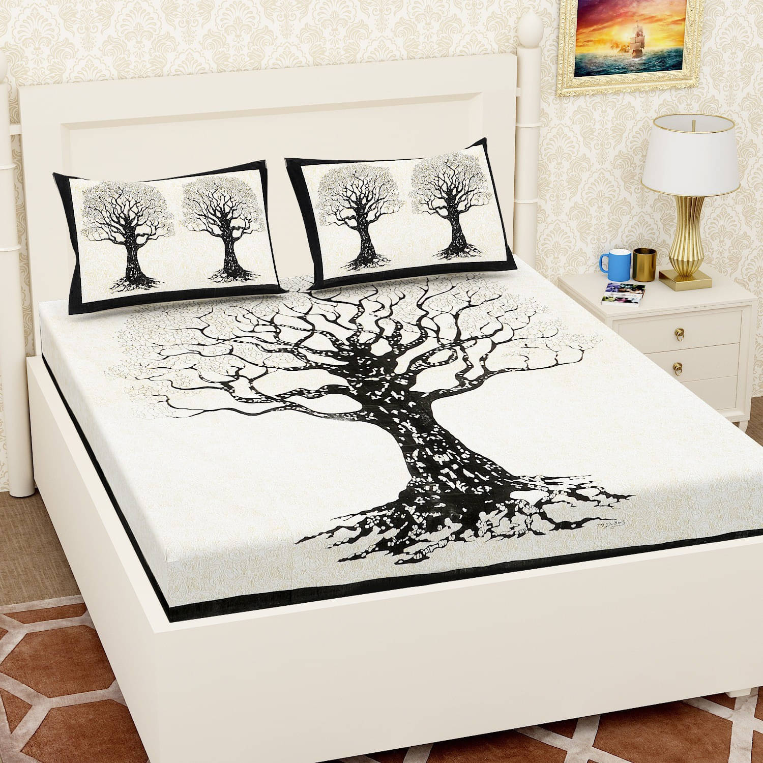 Batham Handloom Cotton 1 Double Bedsheet with 2 Pillow Covers ( Multicolor )     			Batham Handloom Cotton 1 Double Bedsheet with 2 Pillow Covers ( Multicolor )