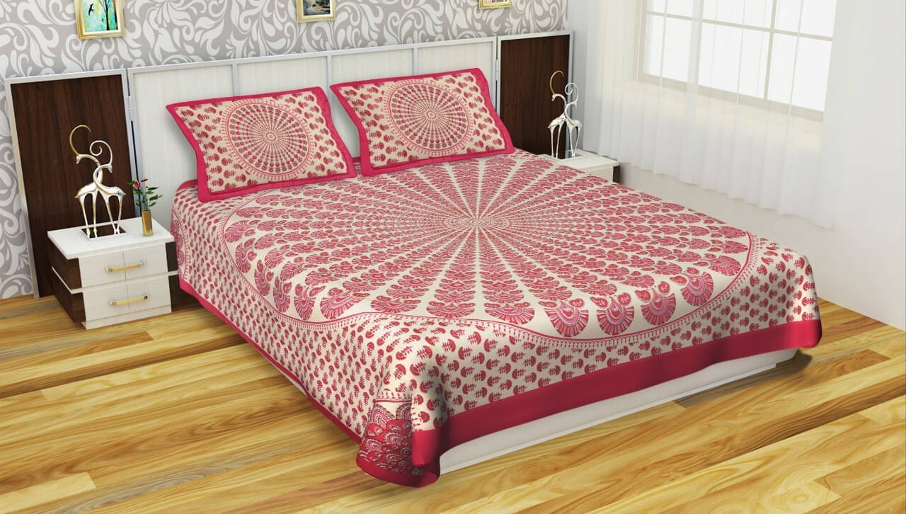     			Batham Handloom Cotton 1 Double Bedsheet with 2 Pillow Covers ( Multicolor )