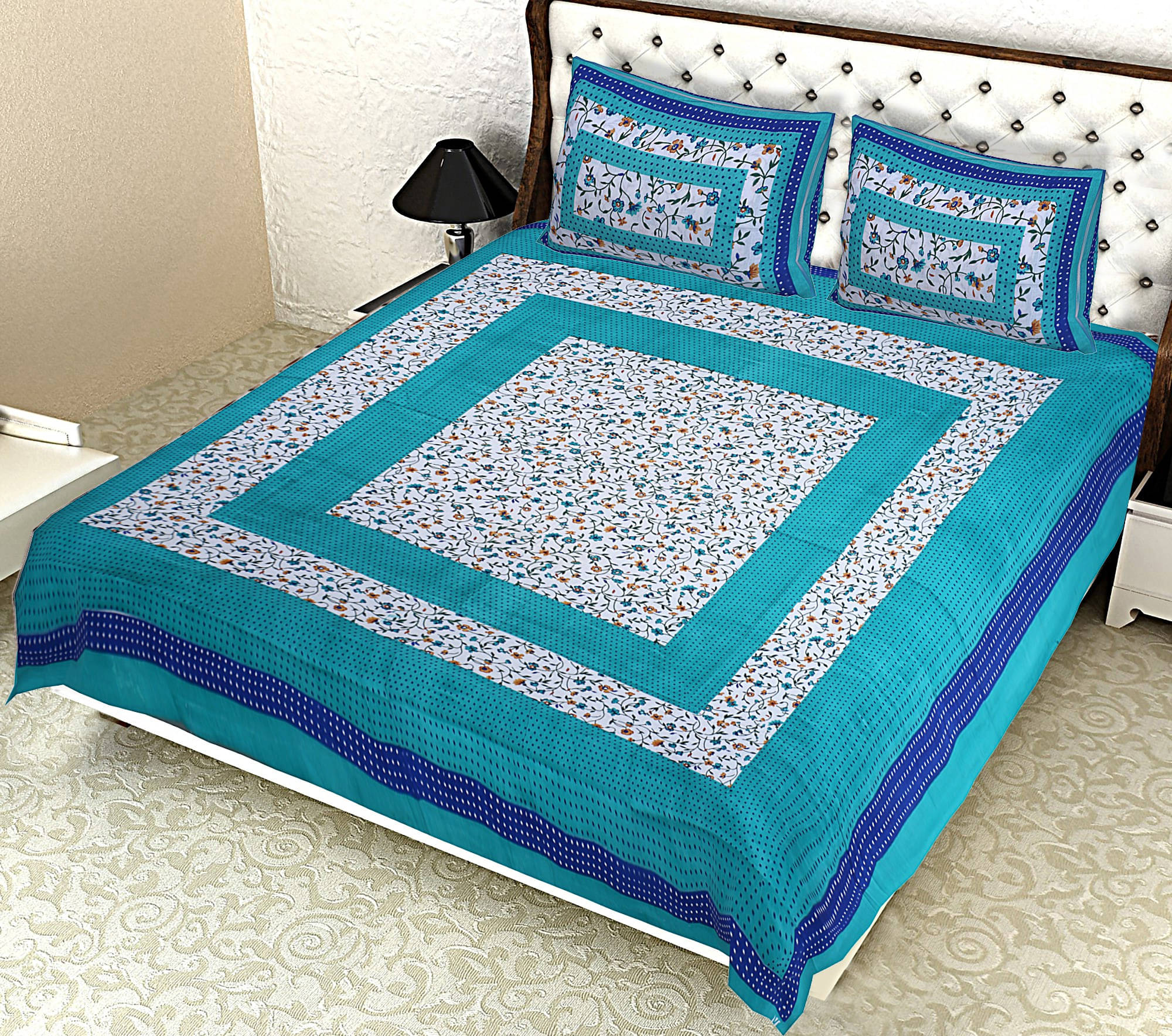 Batham Handloom Cotton 1 Double Bedsheet with 2 Pillow Covers ( Multicolor ) Batham Handloom Cotton 1 Double Bedsheet with 2 Pillow Covers ( Multicolor )