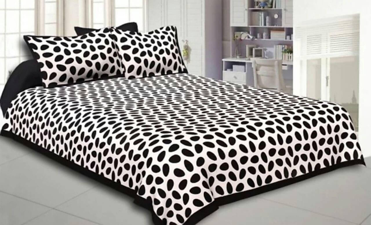 Batham Handloom Cotton 1 Double Bedsheet with 2 Pillow Covers ( Black ) Batham Handloom Cotton 1 Double Bedsheet with 2 Pillow Covers ( Black )