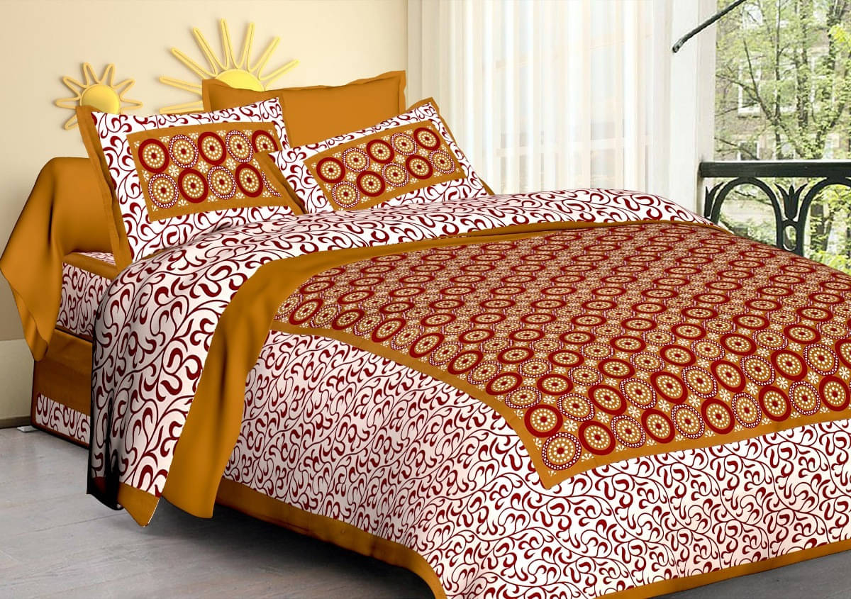     			Batham Handloom Cotton 1 Double Bedsheet with 2 Pillow Covers ( Multicolor )