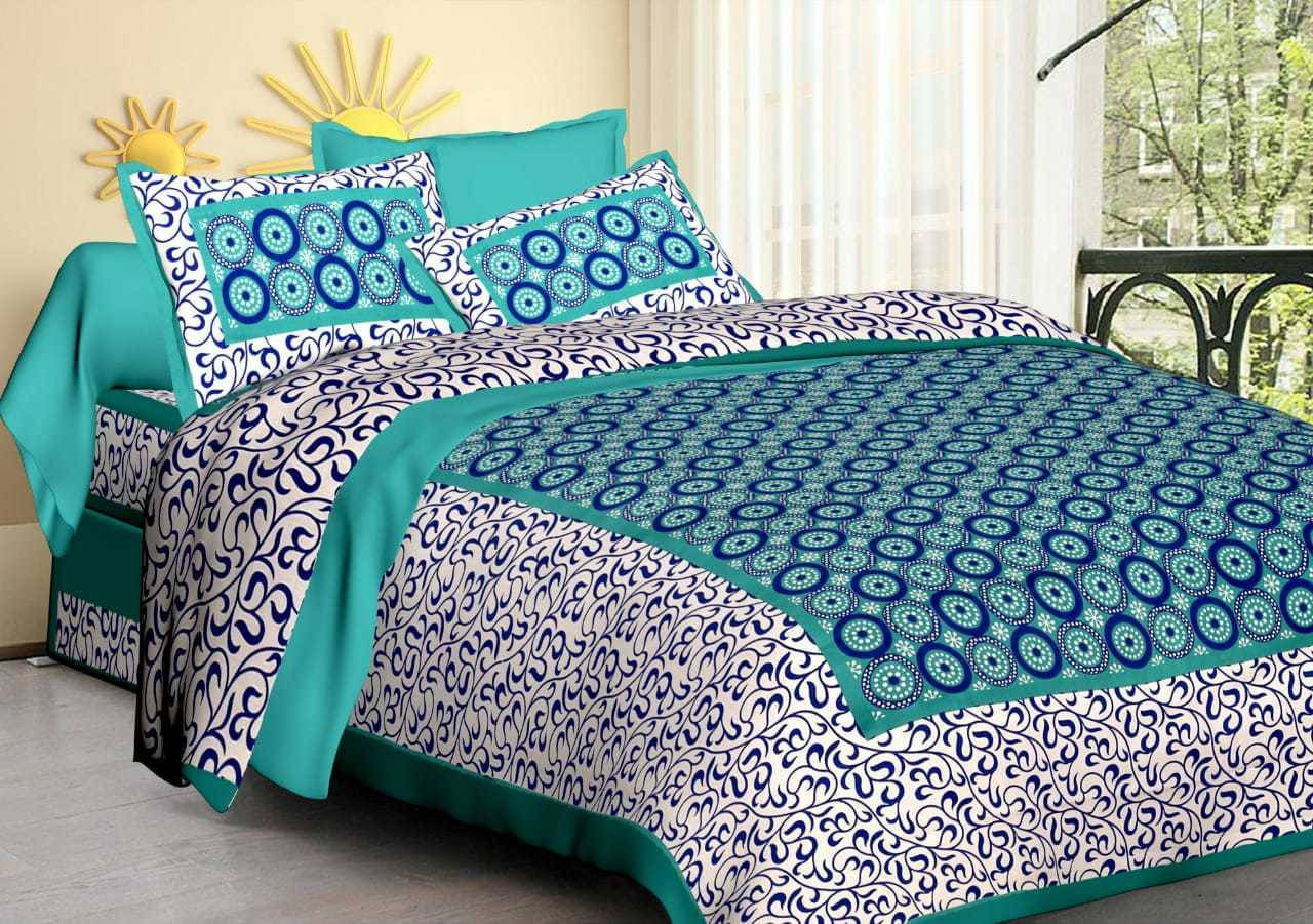 Batham Handloom Cotton 1 Double Bedsheet with 2 Pillow Covers ( Green ) Batham Handloom Cotton 1 Double Bedsheet with 2 Pillow Covers ( Green )