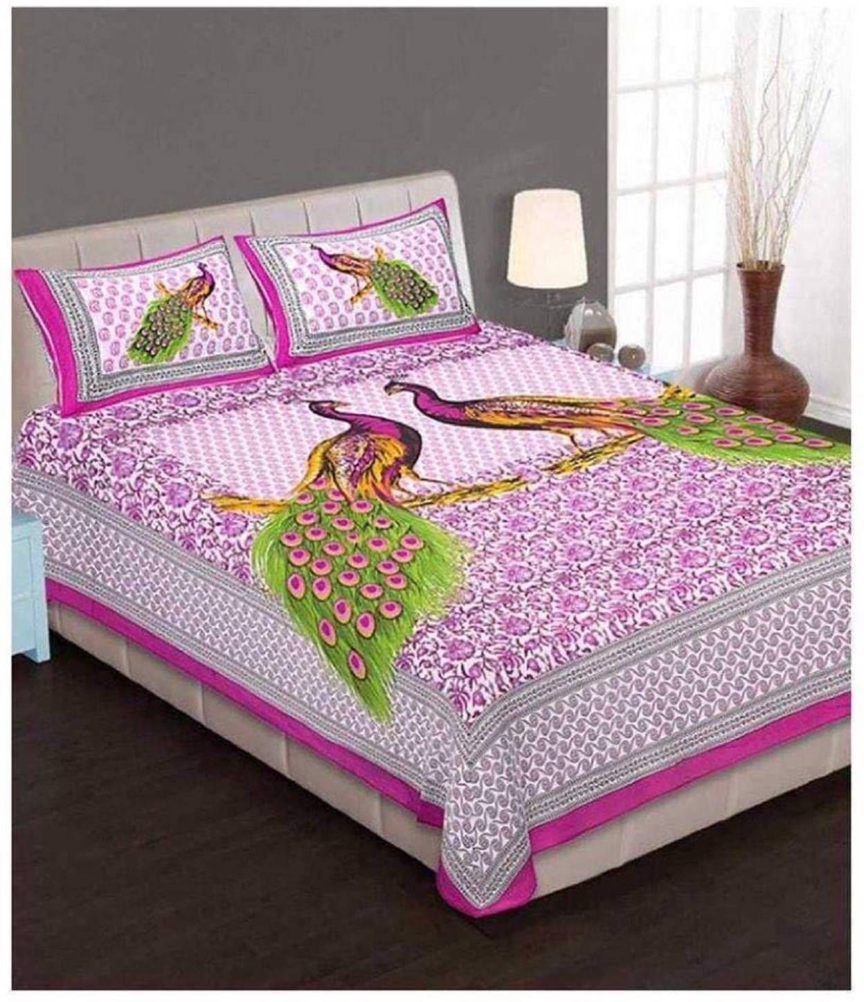 Batham Handloom Cotton 1 Double Bedsheet with 2 Pillow Covers ( White ) Batham Handloom Cotton 1 Double Bedsheet with 2 Pillow Covers ( White )